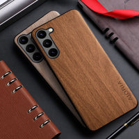 Applicable To Plus Simple Interlaced Wood Grain Phone Case