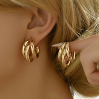 Best-selling Golden Circular Geometric Twisted Multi-layer Braided Design