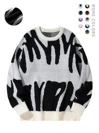 Men's Minimalist Printed Versatile Knit Sweater