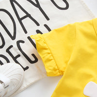 Small And Medium Girls' One-piece Short Sunflower Short Sleeves