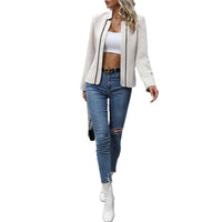 Fashion Women's Four Seasons Linen Contrast Color Stripe Casual Elegant Suit