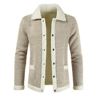 Young Men's Casual Solid Color Sweater Single Breasted