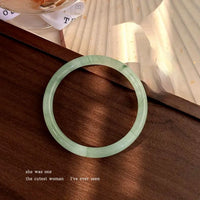 Ice-Translucent Lotus-Pink Quartzite Jade Round-Bar Noble Consort Jade Bracelet