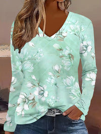 Womens Casual Printed Long-sleeve Top