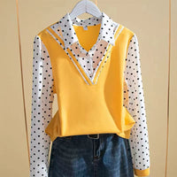Fake Two-piece Student Base Shirt Plus-size Top