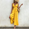 Women's Jumpsuit Self-tie Slit Backless Sling