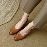Womens Sheepskin Low-cut Heels