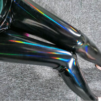 Spring And Autumn New Tight Leather Pants High Waist Women's Mirror Bright Leather Colorful