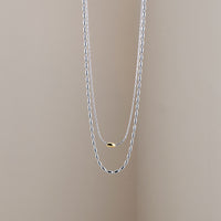 Sterling Silver Simple Gold Bead Necklace