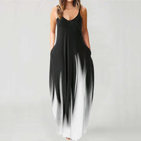 Strap-style Pocket-printed Dress