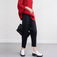 Pleated Craft Spring And Summer High Waist Slimming Skinny Pants
