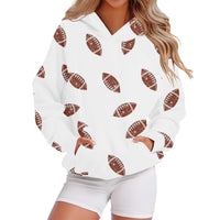 Hooded Sweatshirt With Baseball Elements Digital Design