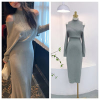 Vintage Soft Off-shoulder Womens Dress