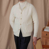 Fashionable Thick Cardigan Sweater Vintage Jacquard Jacket
