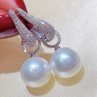 Double-wear Faux Pearl Zircon Earrings