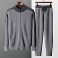 New Thickened Casual Sports Cashmere Men's Half Turtleneck Zipper Knitted Cardigan Suit