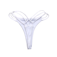 Solid Color Bikini Cross Strap Sand Briefs