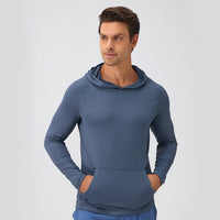 Mens AutumnWinter Moisture-Wicking  Quick-Drying Hooded Sweatshirt For Fitness And Sports
