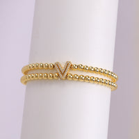 Copper-plated 18k Gold Zircon Bead Bracelet
