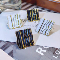 Europe And America Cross Border Ins Style Irregular Metal Pleated Paint Ear Studs