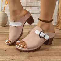 Women's Buckle-Strap Casual Wedge Fish-Tongue Sandals