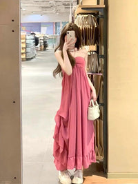 Women's Sexy Backless Halterneck Waist-Cinching Dress