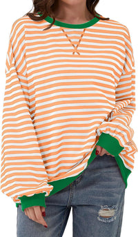 Women's Loose-fitting Casual Striped Hoodie