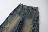 Mens Retro Nostalgic Loose Fit Straight Jeans