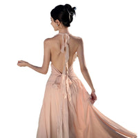 Women's Sleeveless V-Neck Halter Dress