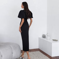 Summer Sexy Puff Sleeve Lace Up Dress For Women
