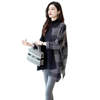 Polyester Women's Batwing Sleeve Mid-length Sweater