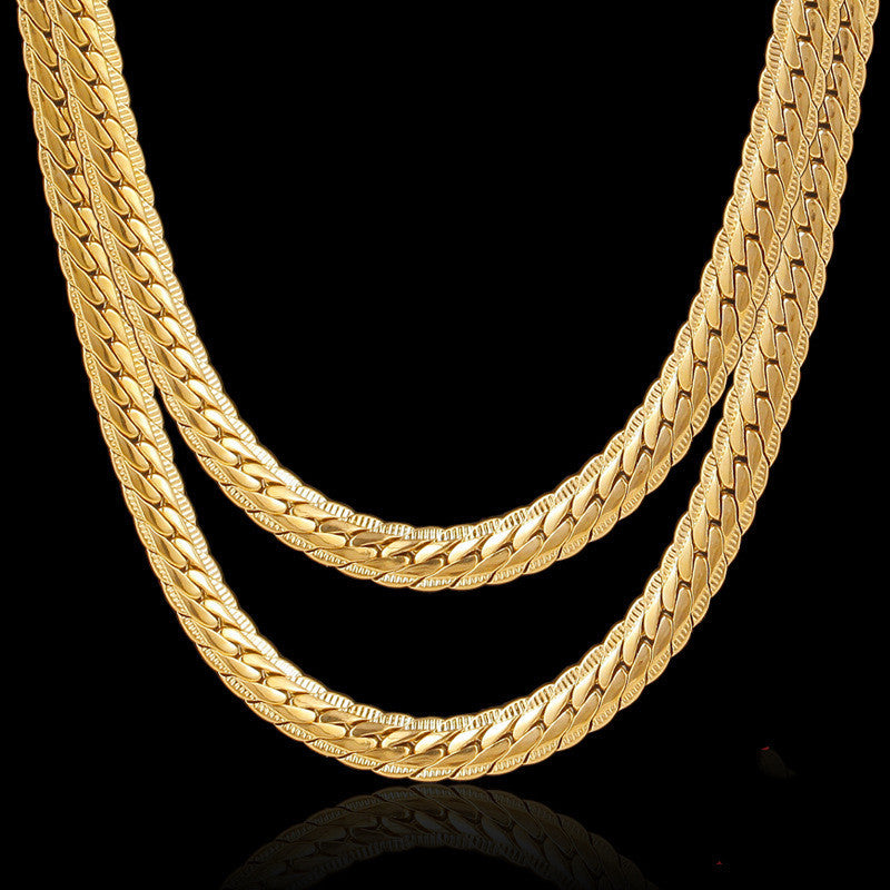 Clavicle Chain 18K Gold-plated Necklace Men And Women