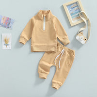 Men's And Women's Clothes For Babies Candy-colored Zipper Collar Autumn Suit