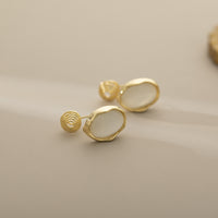 Exquisite And Small Opal Geometric Ear Studs