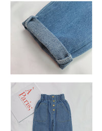 Girls' Fashionable And Versatile Personal Leisure Four-button Jeans