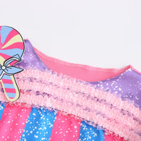 Girls' Candy-color Skirt Single Long Sleeve Candy Lollipop Ornament