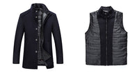 Solid Color Casual Men's Coat Woolen Overcoat