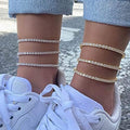 Shiny Loose Diamond Fashion Trend Simple Rhinestone Beach Anklet