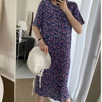 Comfortable Nightdress Women's Short Sleeve Floral Slimming Dress