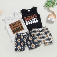 Baby Sleeveless Vest Printed Casual Two-piece Suit