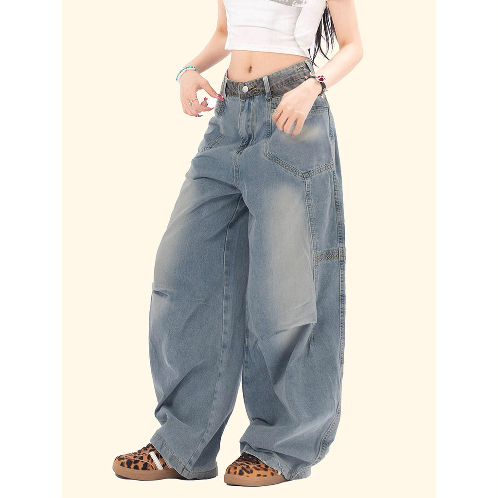 Fashionable Pleated Design Jeans For Women