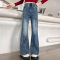 Girls' Casual Stretch All-match Denim Trousers