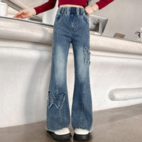 Girls' Casual Stretch All-match Denim Trousers