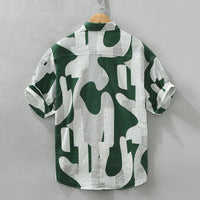 Men's Fashion Personalized Printed Casual Short-sleeved Shirt