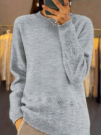 Solid Color Knitted Casual Top For Women