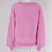 Knitwear Plus Size Button Sweater Short