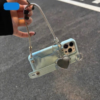 Ins Niche Portable Heart Shape Mirror Phone Case