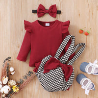 Long Sleeve Top Bow Small Fragrance Strap Short