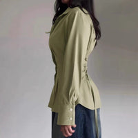 Womens Stylish Slightly Mature Long-Sleeve Top