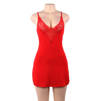 Plus size pajamas lace suspenders nightdress